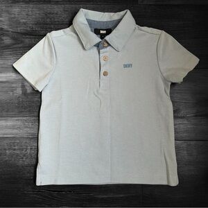 DKNY Boys Polo Shirt Light Blue SIZE 5 Short Sleeve